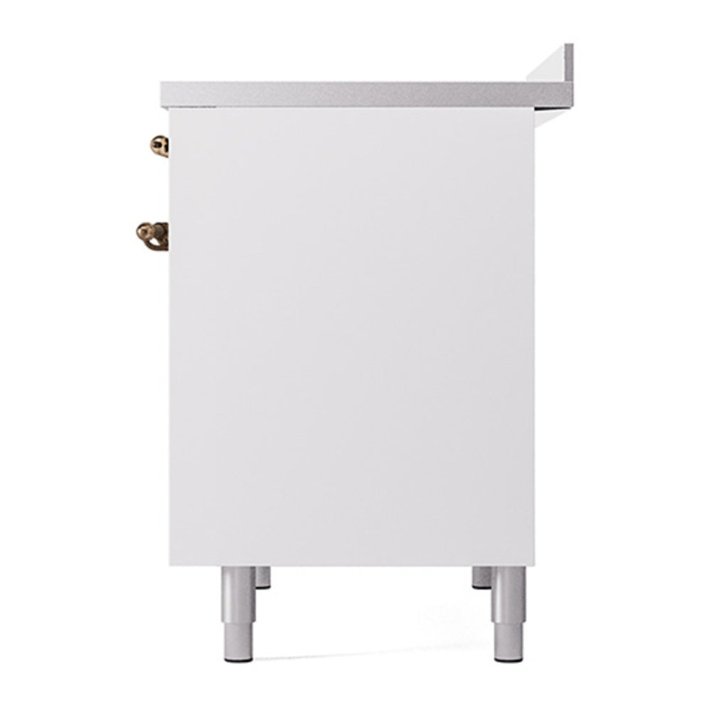 ILVE Nostalgie II Noblesse 40" White Induction Range with 6 Elements Solid Door