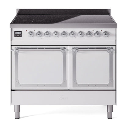 ILVE Nostalgie II Noblesse 40" White Induction Range with 6 Elements Solid Door