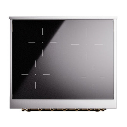 ILVE Nostalgie II Noblesse 30" Antique White Induction Range with 4 Elements Triple Glass Door