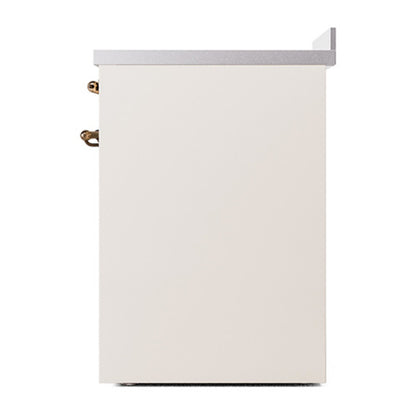 ILVE Nostalgie II Noblesse 30" Antique White Induction Range with 4 Elements Solid Door
