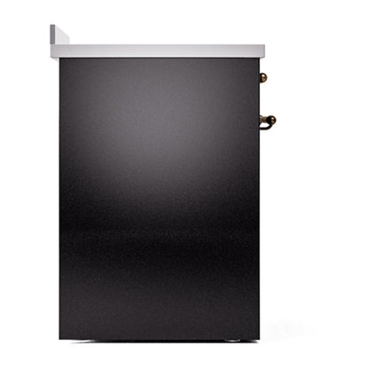 ILVE Nostalgie II Noblesse 30" Glossy Black Induction Range with 4 Elements Solid Door