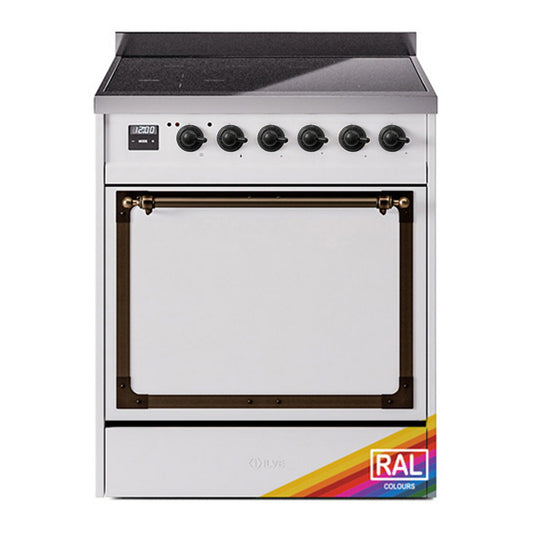 ILVE Nostalgie II Noblesse 30" RAL Induction Range with 4 Elements Solid Door