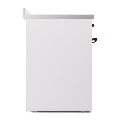 ILVE Nostalgie II Noblesse 30" White Induction Range with 4 Elements Solid Door