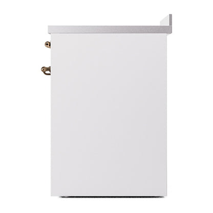 ILVE Nostalgie II Noblesse 30" White Induction Range with 4 Elements Solid Door