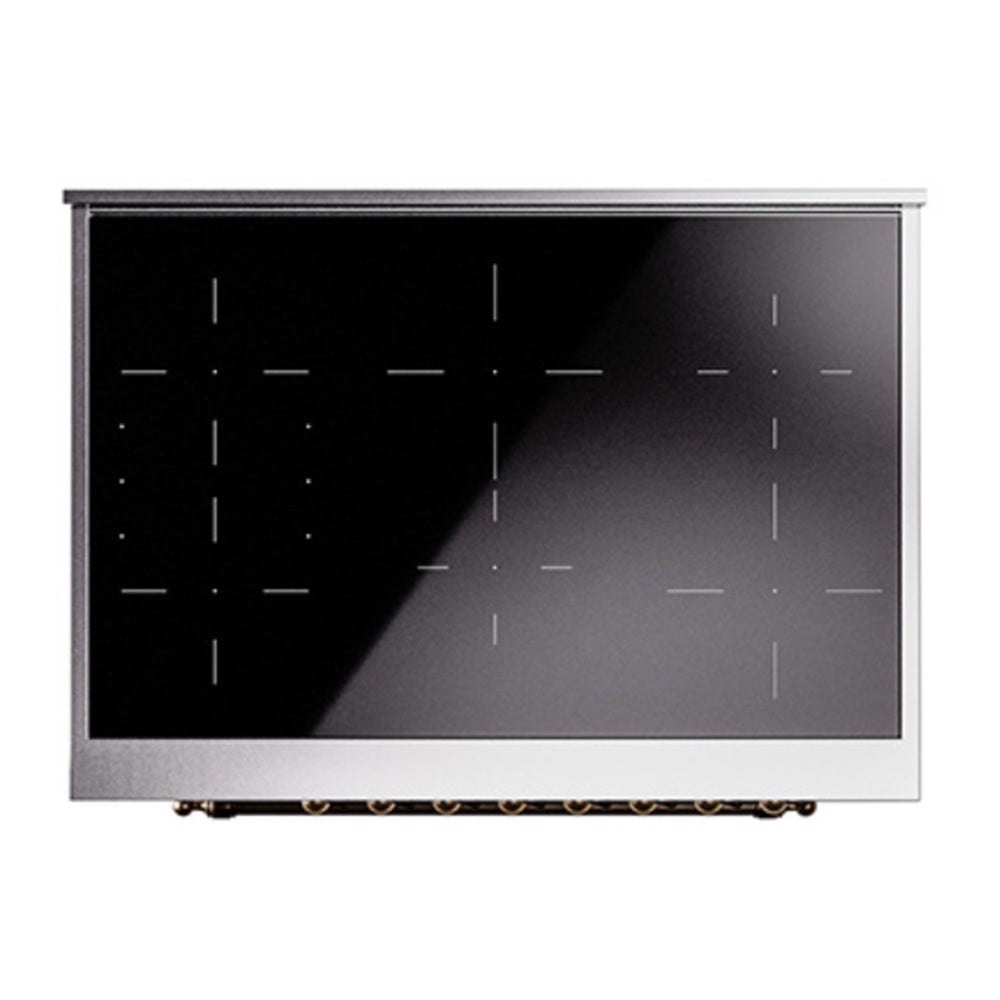 ILVE Nostalgie II Noblesse 36" White Induction Range with 6 Elements Triple Glass Door