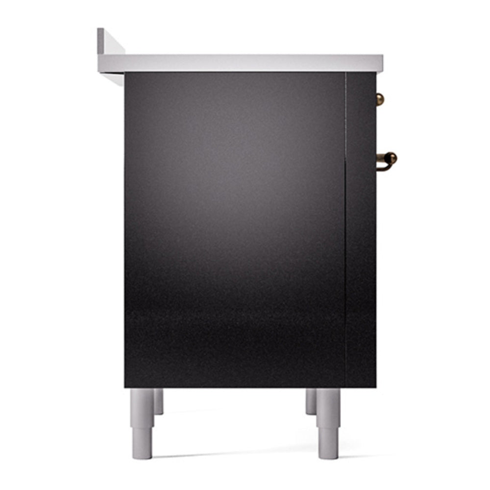 ILVE Nostalgie II Noblesse 36" Glossy Black Induction Range with 6 Elements Solid Door