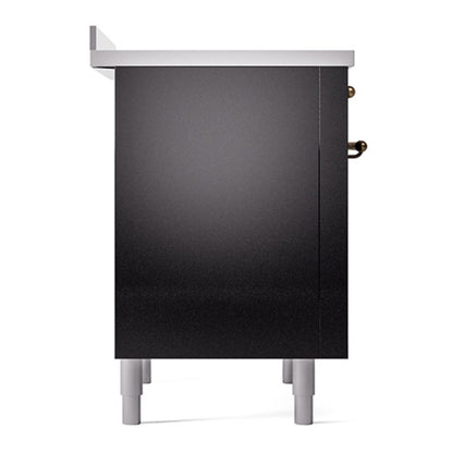 ILVE Nostalgie II Noblesse 36" Glossy Black Induction Range with 6 Elements Solid Door