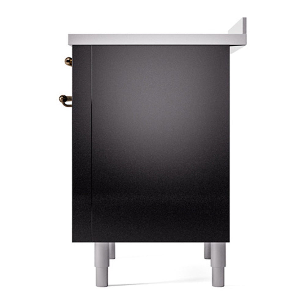 ILVE Nostalgie II Noblesse 36" Glossy Black Induction Range with 6 Elements Solid Door