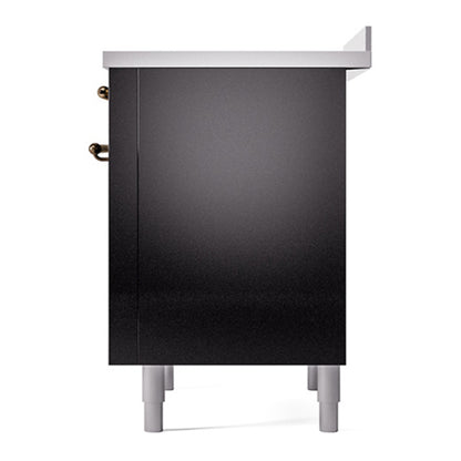 ILVE Nostalgie II Noblesse 36" Glossy Black Induction Range with 6 Elements Solid Door