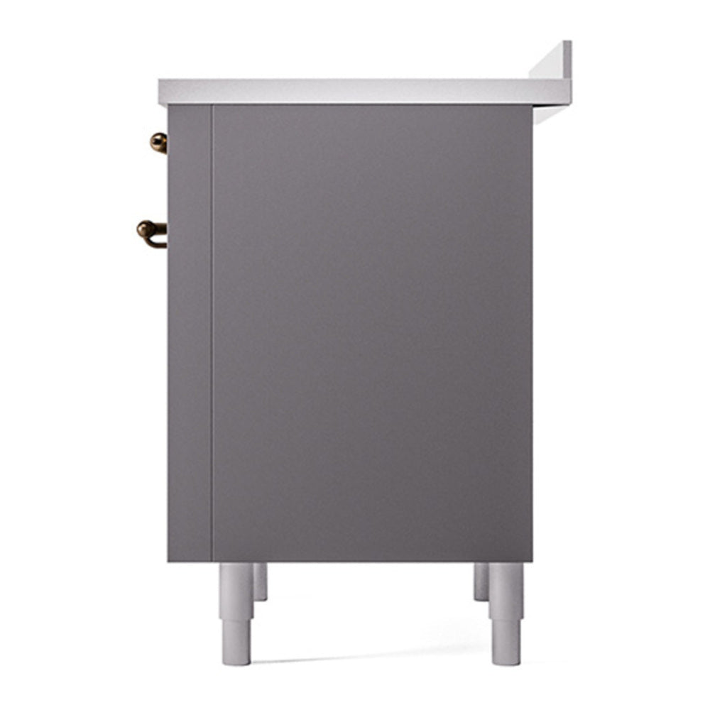 ILVE Nostalgie II Noblesse 36" Graphite Matte Induction Range with 6 Elements Solid Door