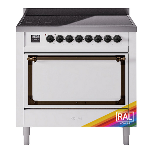ILVE Nostalgie II Noblesse 36" RAL Induction Range with 6 Elements Solid Door