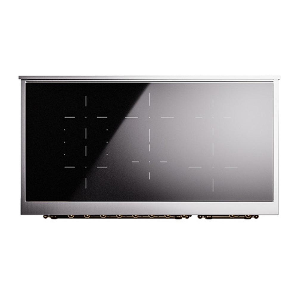 ILVE Nostalgie II Noblesse 48" Glossy Black Induction Range with 6 Elements Solid Door