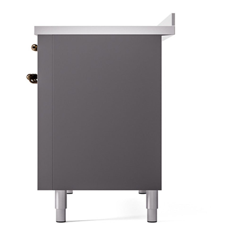 ILVE Nostalgie II Noblesse 48" Graphite Matte Induction Range with 6 Elements Solid Door