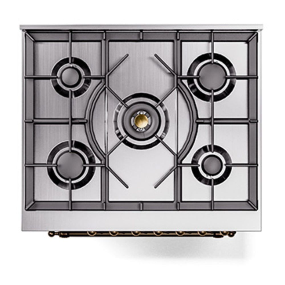 ILVE Nostalgie II 30" RAL Dual Fuel Range with 5 Burners Triple Glass Door Liquid Propane