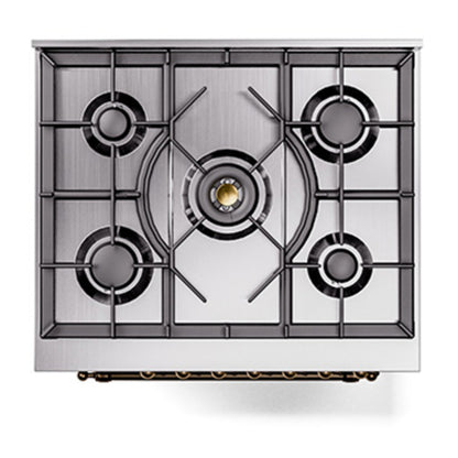 ILVE Nostalgie II 30" RAL Dual Fuel Range with 5 Burners Triple Glass Door Liquid Propane