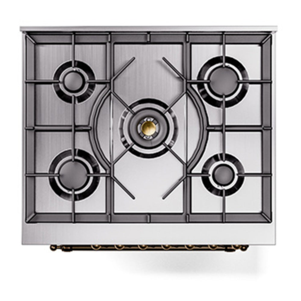 ILVE Nostalgie II 30" White Dual Fuel Range with 5 Burners Triple Glass Door Natural Gas