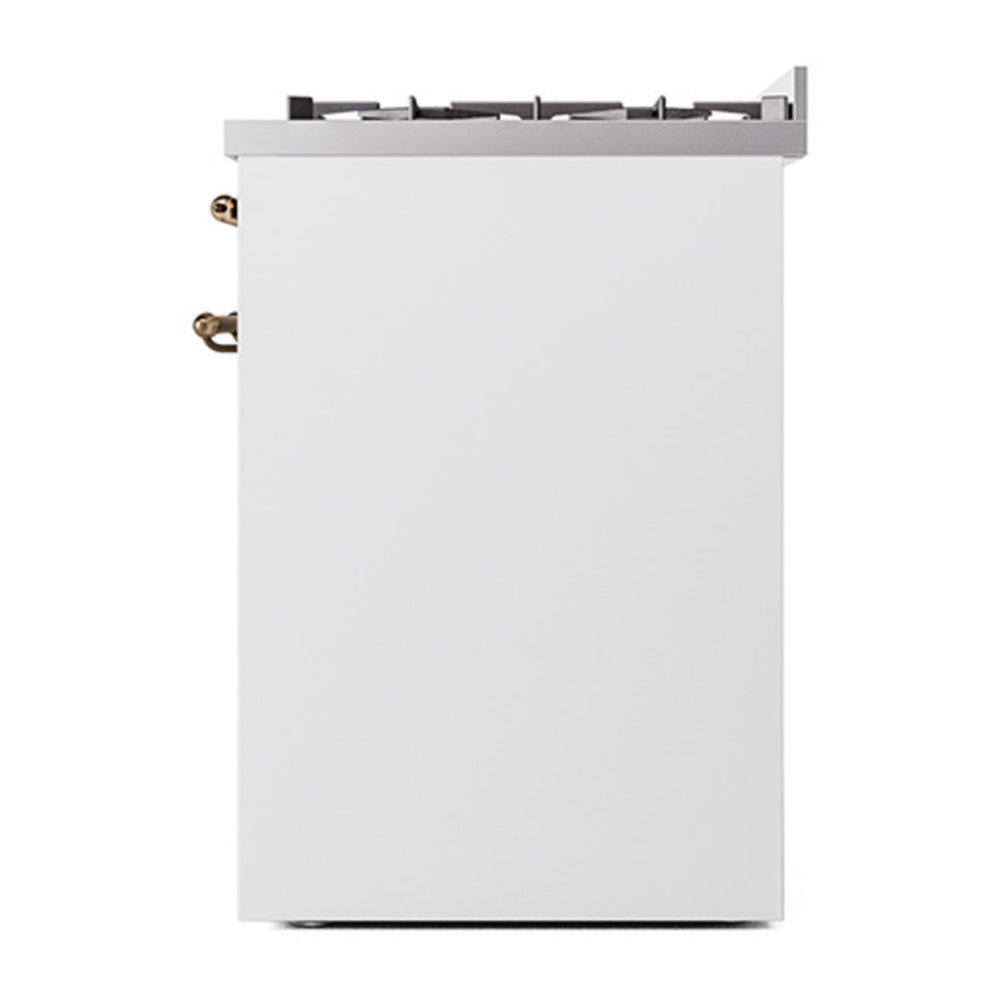 ILVE Nostalgie II 30" White Dual Fuel Range with 5 Burners Triple Glass Door Natural Gas