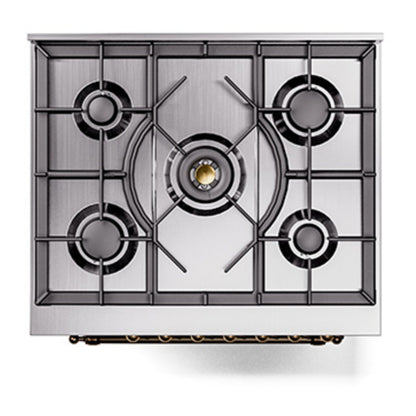 ILVE Nostalgie II 30" Burgundy Dual Fuel Range with 5 Burners Solid Door Liquid Propane