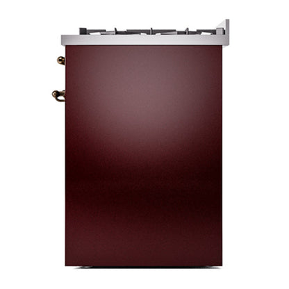 ILVE Nostalgie II 30" Burgundy Dual Fuel Range with 5 Burners Solid Door Liquid Propane