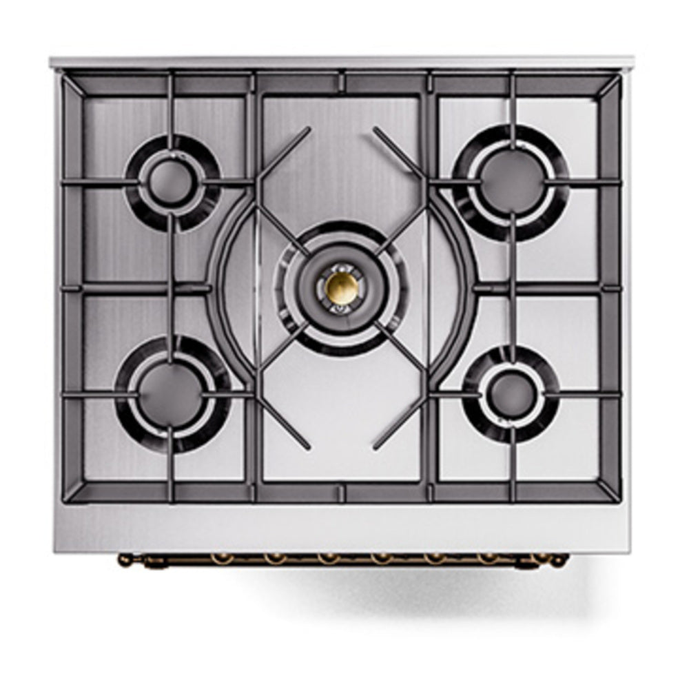 ILVE Nostalgie II 30" Midnight Blue Dual Fuel Range with 5 Burners Solid Door Liquid Propane