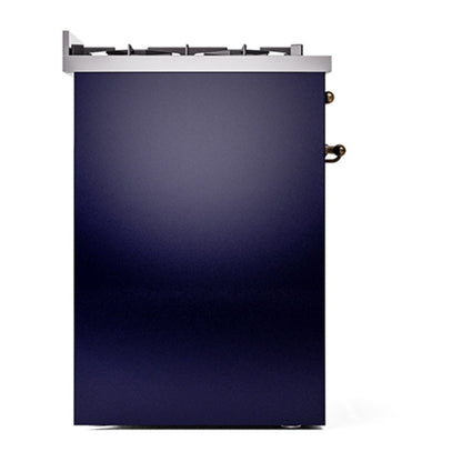 ILVE Nostalgie II 30" Midnight Blue Dual Fuel Range with 5 Burners Solid Door Liquid Propane