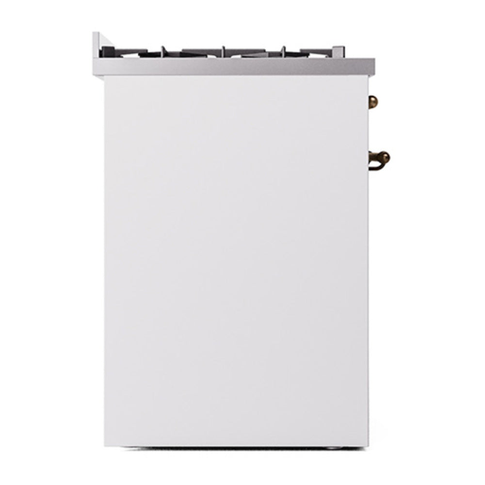 ILVE Nostalgie II 30" White Dual Fuel Range with 5 Burners Solid Door Natural Gas