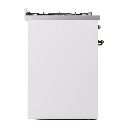 ILVE Nostalgie II 30" White Dual Fuel Range with 5 Burners Solid Door Natural Gas