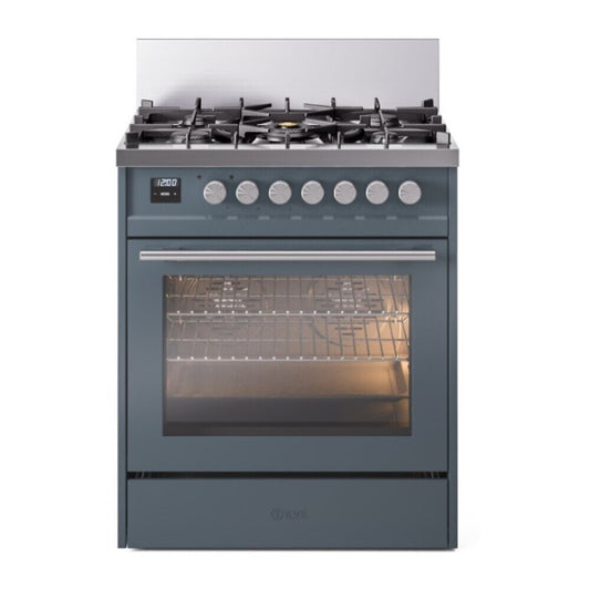 ILVE Professional Plus II 30" Dual Fuel Range with 5 Burners Triple Glass Door Liquid Propane