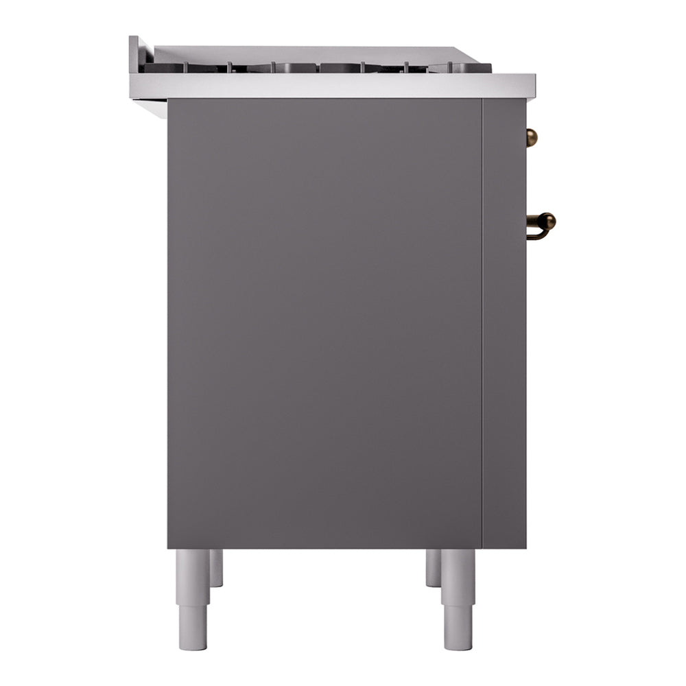 ILVE Nostalgie II 36" Graphite Matte Dual Fuel Range with 6 Burners and Griddle Triple Glass Door Liquid Propane