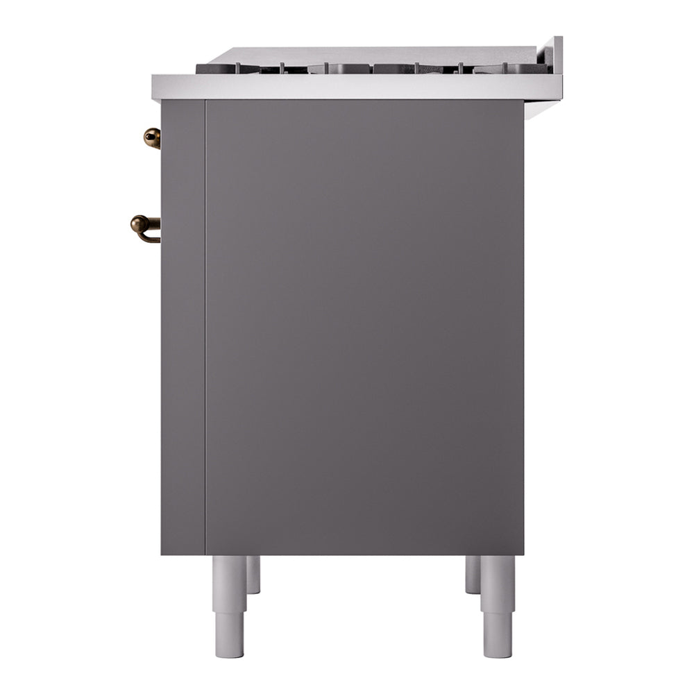 ILVE Nostalgie II 36" Graphite Matte Dual Fuel Range with 6 Burners and Griddle Triple Glass Door Liquid Propane