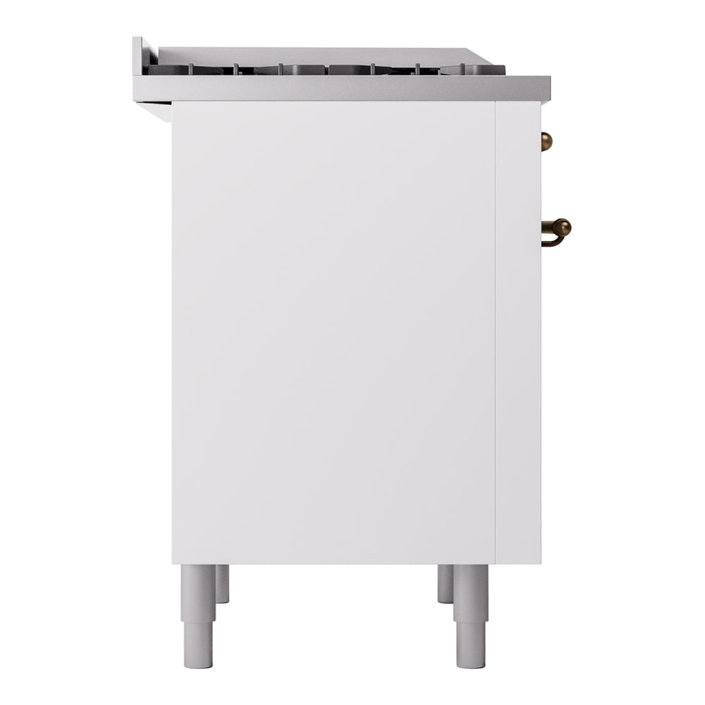 ILVE Nostalgie II 36" White Dual Fuel Range with 6 Burners and Griddle Triple Glass Door Natural Gas