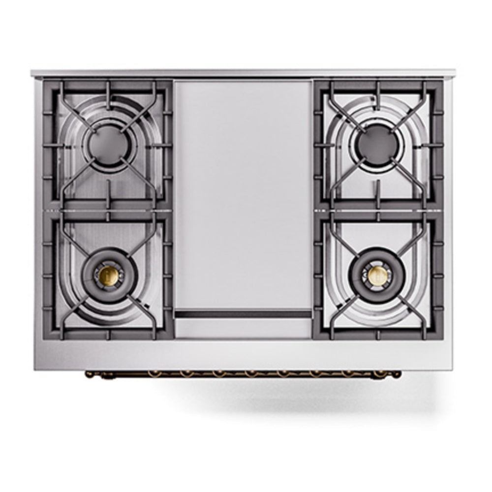 ILVE Nostalgie II 36" Midnight Blue Dual Fuel Range with 6 Burners and Griddle Solid Door Natural Gas
