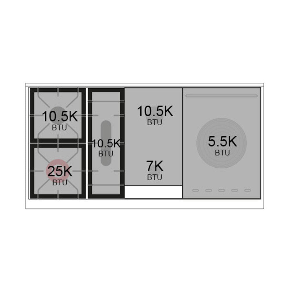 ILVE Professional Plus II 48" Dual Fuel Range with 5 Burners, Griddle and French Top Triple Glass Door Natural Gas
