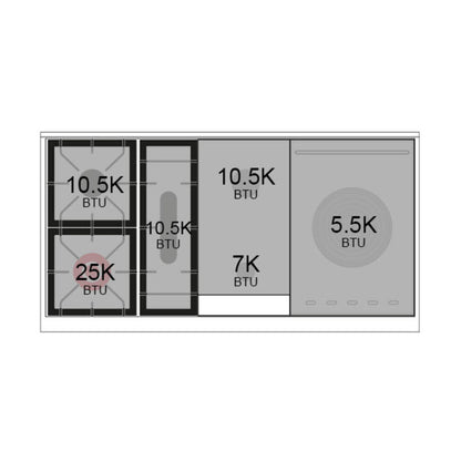 ILVE Professional Plus II 48" Dual Fuel Range with 5 Burners, Griddle and French Top Triple Glass Door Natural Gas