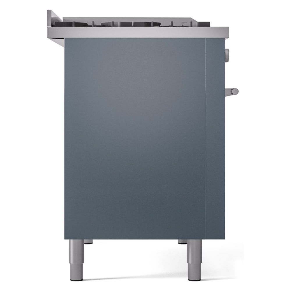 ILVE Professional Plus II 48" Dual Fuel Range with 5 Burners, Griddle and French Top Triple Glass Door Natural Gas