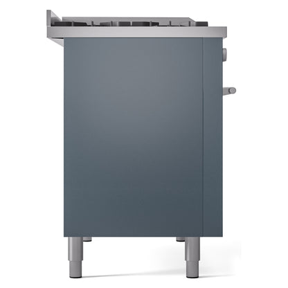 ILVE Professional Plus II 48" Dual Fuel Range with 5 Burners, Griddle and French Top Triple Glass Door Natural Gas