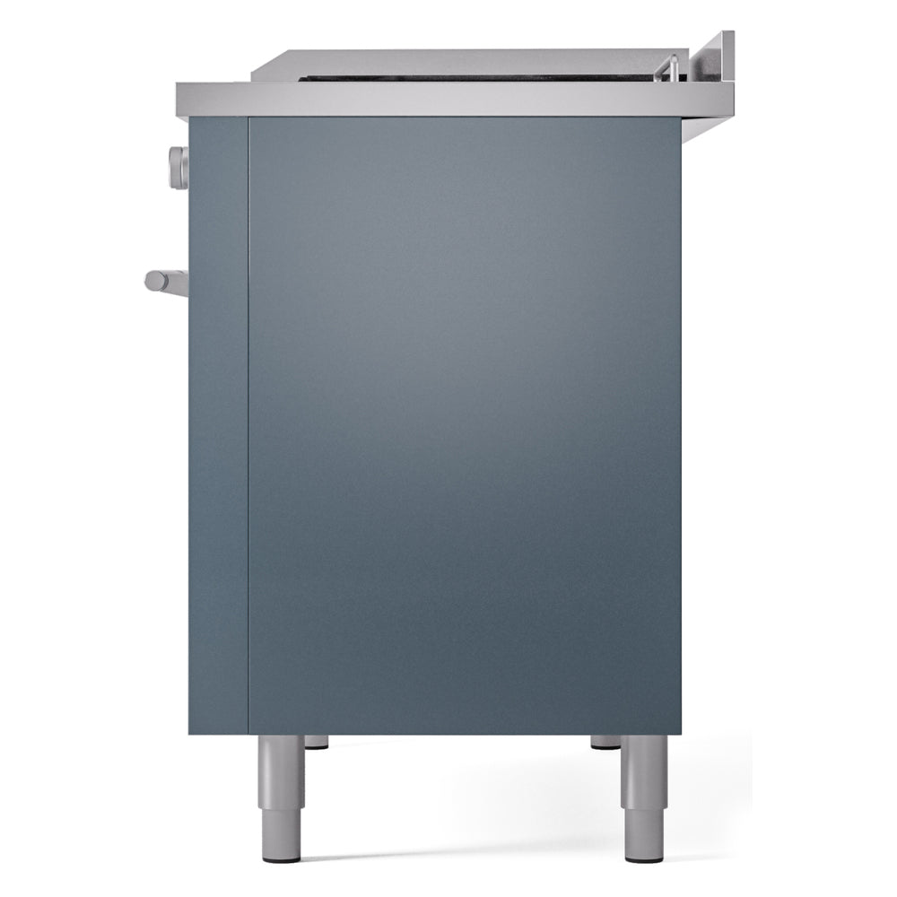 ILVE Professional Plus II 48" Dual Fuel Range with 5 Burners, Griddle and French Top Triple Glass Door Natural Gas
