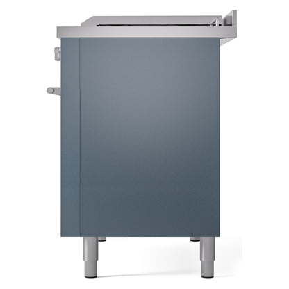 ILVE Professional Plus II 48" Dual Fuel Range with 5 Burners, Griddle and French Top Triple Glass Door Natural Gas
