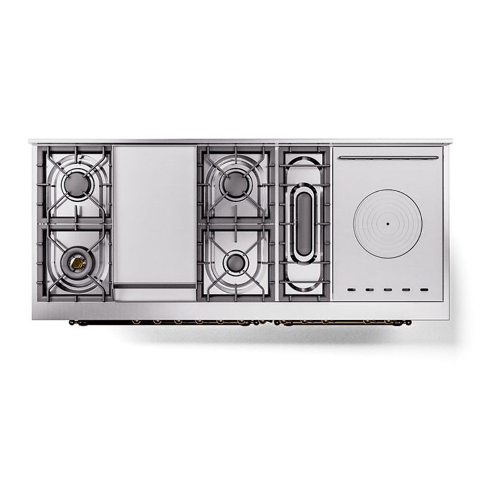 ILVE Nostalgie II 60" Emerald Green Dual Fuel Range with 7 Burners, Griddle and French Top Solid Door Liquid Propane