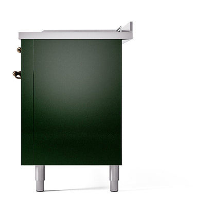 ILVE Nostalgie II 60" Emerald Green Dual Fuel Range with 7 Burners, Griddle and French Top Solid Door Liquid Propane