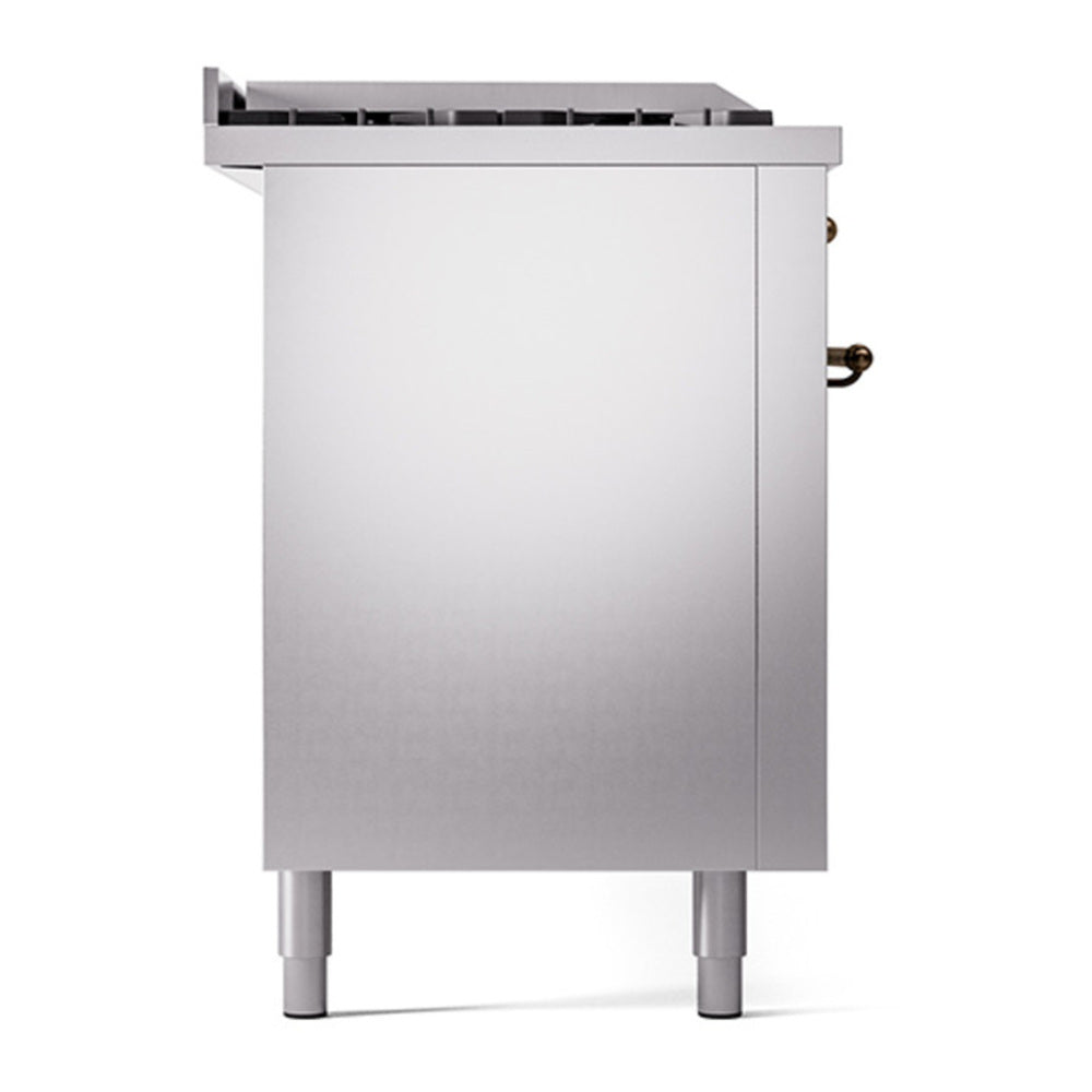 ILVE Nostalgie II 60" Stainless Steel Dual Fuel Range with 7 Burners, Griddle and French Top Solid Door Liquid Propane