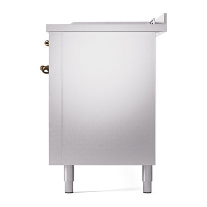 ILVE Nostalgie II 60" Stainless Steel Dual Fuel Range with 7 Burners, Griddle and French Top Solid Door Liquid Propane