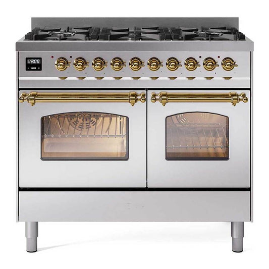 ILVE Nostalgie II 40" Stainless Steel Dual Fuel Range with 6 Burners Limited Edition Liquid Propane