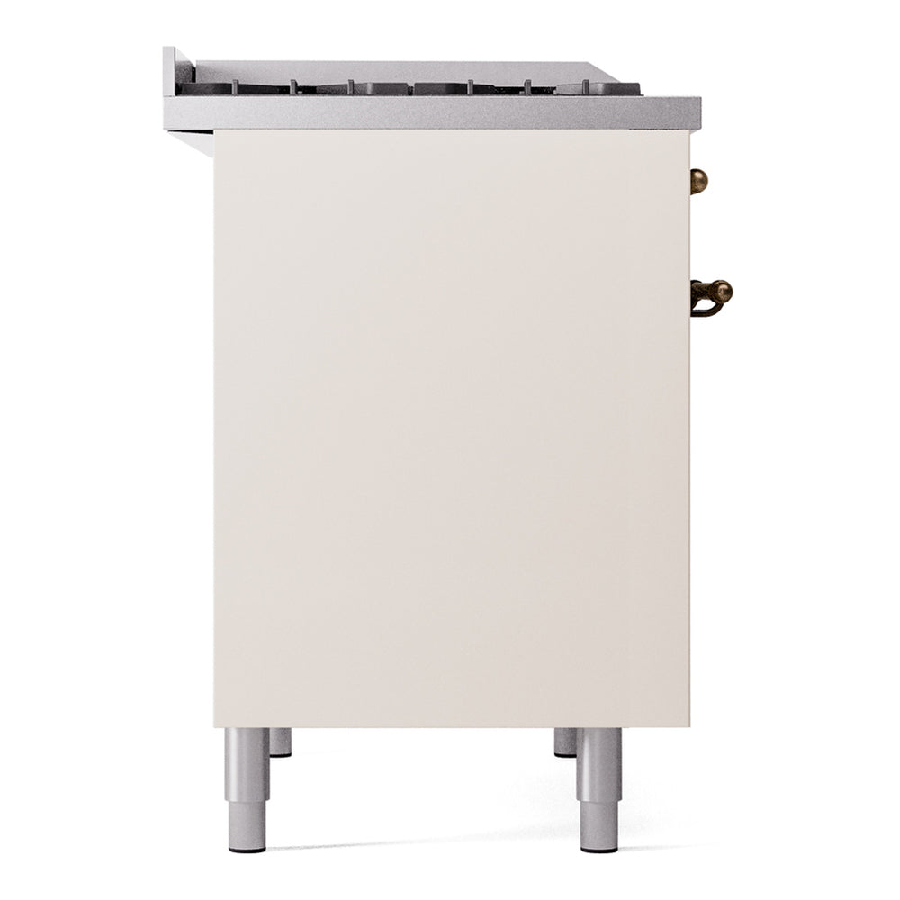 ILVE Nostalgie II 40" Antique White Dual Fuel Range with 6 Burners and Griddle Triple Glass Door Liquid Propane