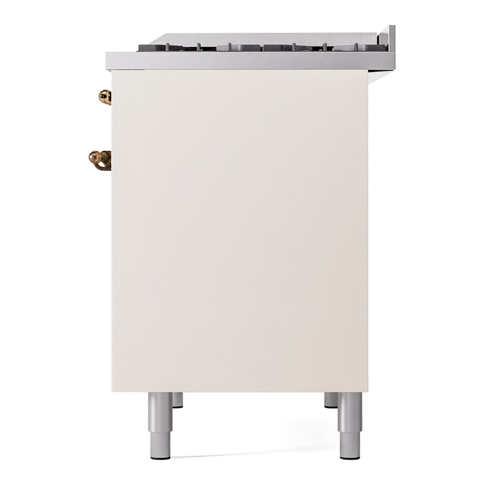 ILVE Nostalgie II 40" Antique White Dual Fuel Range with 6 Burners and Griddle Triple Glass Door Liquid Propane