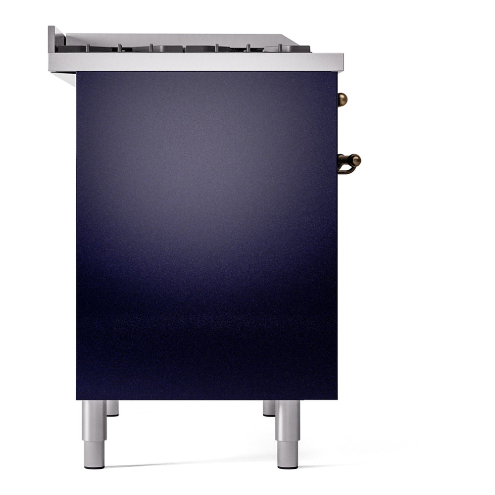 ILVE Nostalgie II 40" Midnight Blue Dual Fuel Range with 6 Burners and Griddle Triple Glass Door Natural Gas