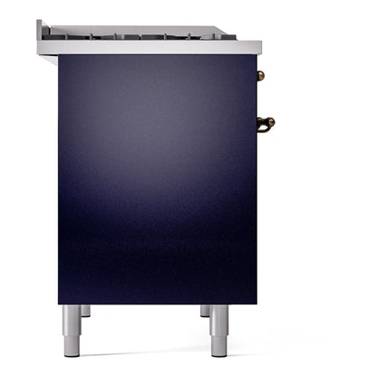 ILVE Nostalgie II 40" Midnight Blue Dual Fuel Range with 6 Burners and Griddle Triple Glass Door Natural Gas