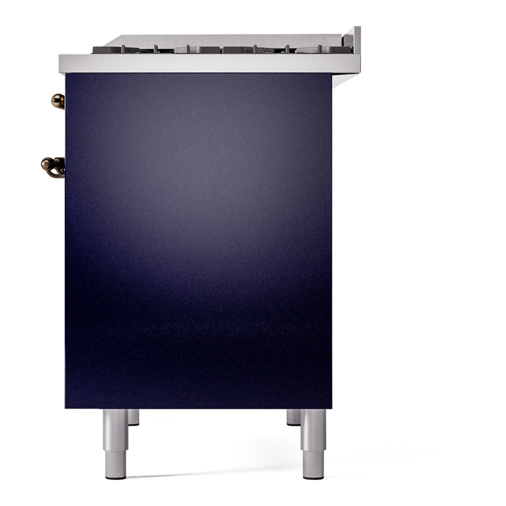 ILVE Nostalgie II 40" Midnight Blue Dual Fuel Range with 6 Burners and Griddle Triple Glass Door Natural Gas
