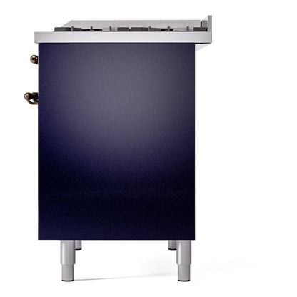 ILVE Nostalgie II 40" Midnight Blue Dual Fuel Range with 6 Burners and Griddle Triple Glass Door Natural Gas