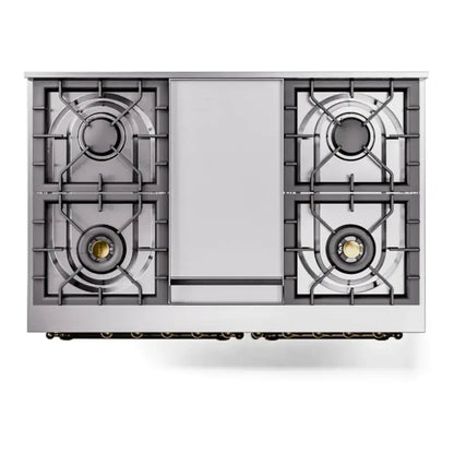 ILVE Nostalgie II 40" Graphite Matte Dual Fuel Range with 6 Burners and Griddle Triple Glass Door Natural Gas